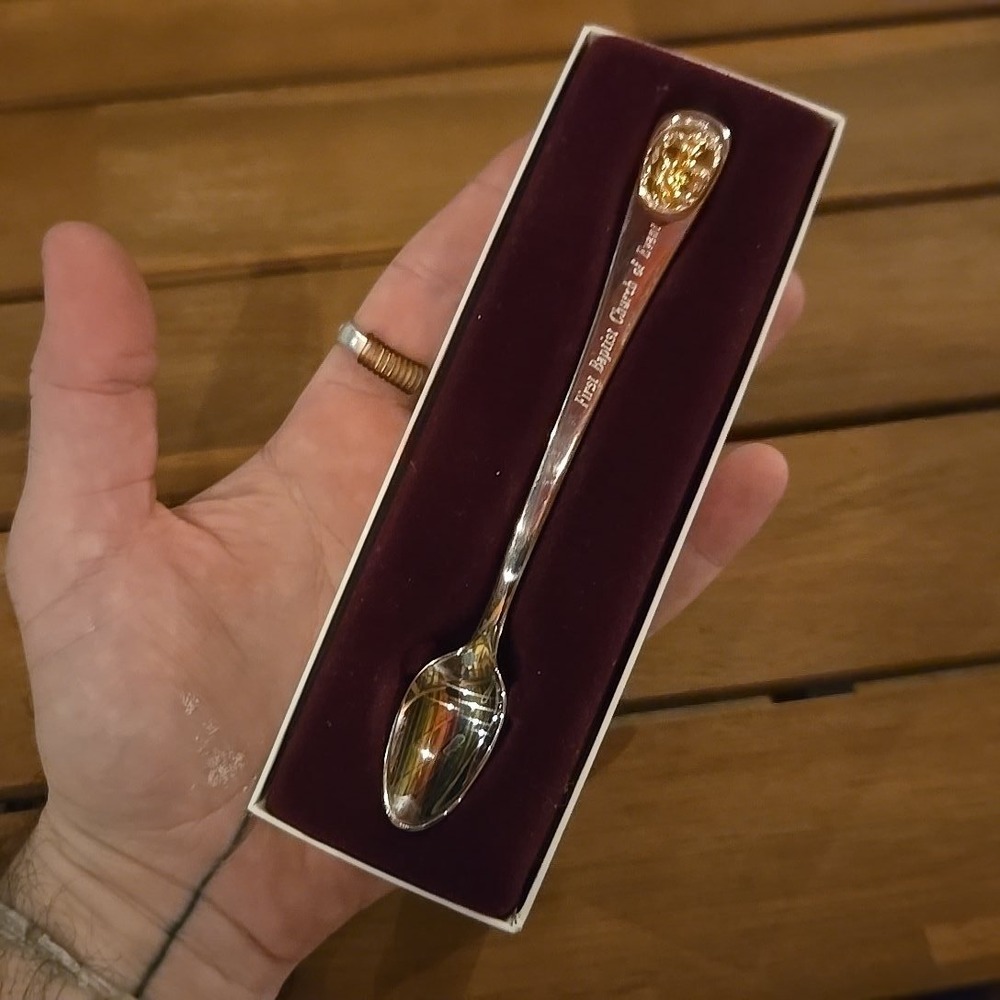 Baby Spoon Silver Plated‎ First Baptist Church Evans Mother Child Religious Gift